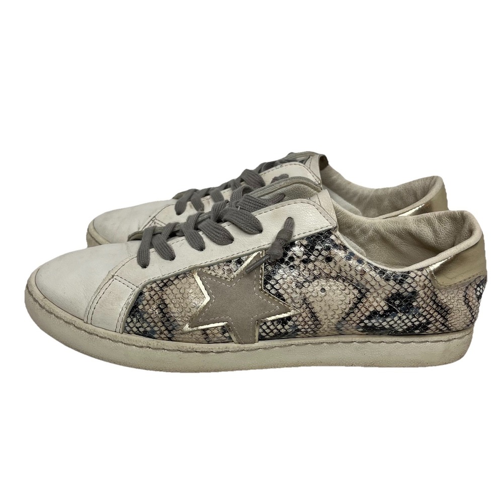 Vintage Havana Bianca Snake Print Sneakers Gold White Women's 9.5